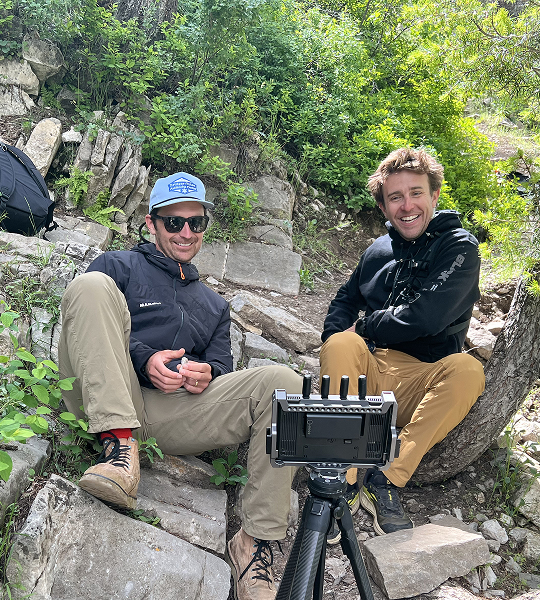 On location during a winter campaign shoot